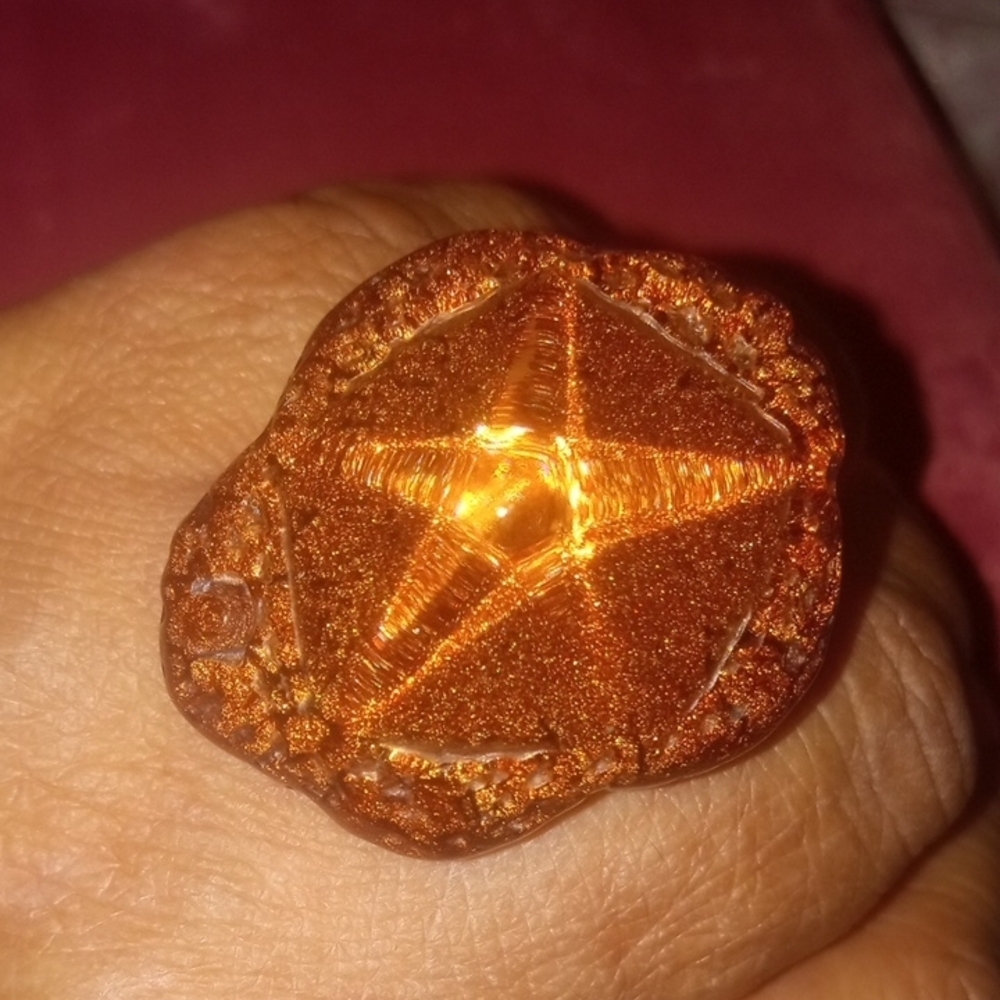 Elegant Amber Star Ring